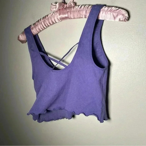 NWOT ABOUND Nordstrom ultraviolet ribbed cross back bralette M - Picture 5 of 5